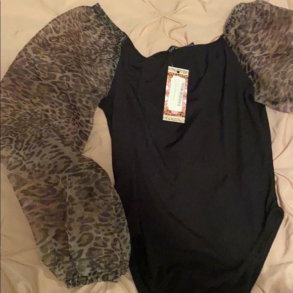 Leopard mesh rib bodysuit - Picture 3 of 4